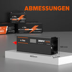 [Brukt-lignende ny] Litime 3000W Reiner Sinsus Waves Inverter 12VDC til 230VAC Konverter