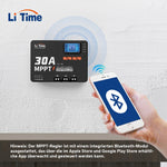 LiTime 30A MPPT Laderegler mit Bluetooth-Verbindung.