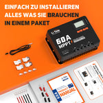 Litime 60A MPPT 12V/24V/36V/48V Автоматичен DC входен слънчев товарач с Bluetooth адаптер