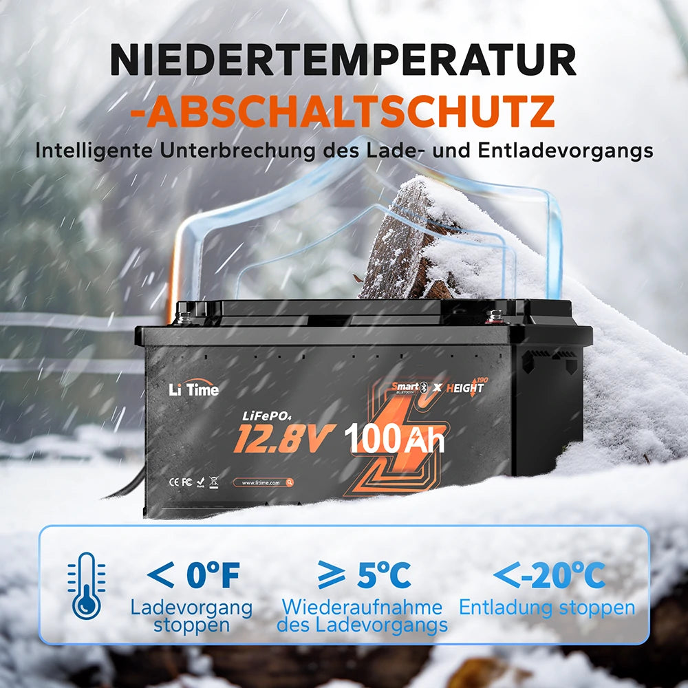 LiFePO4 140Ah 12V accu met Bluetooth – camper onder de stoel – -DE LiFePO4 140Ah 12V accu met Bluetooth – camper onder de stoel – -DE