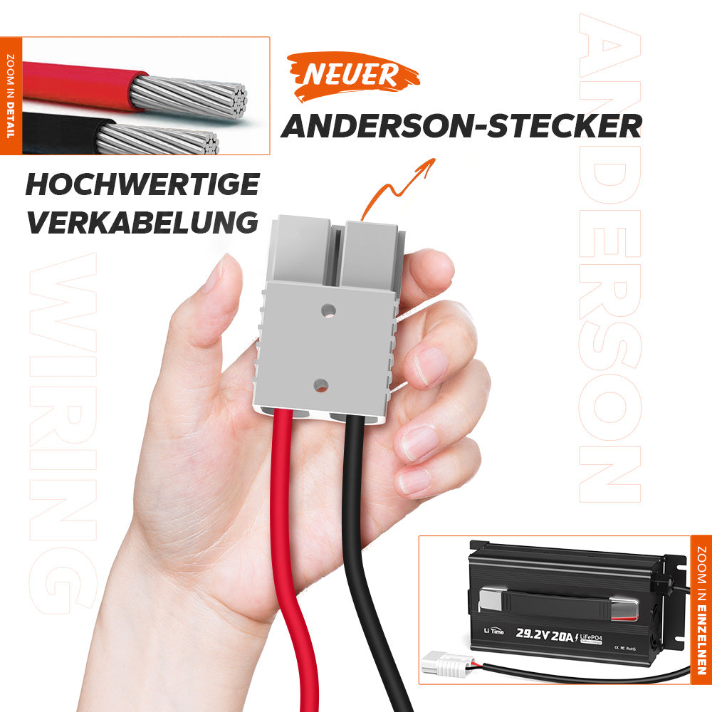 Neuer Anderson-Stecker und hochwertige Verkabelung