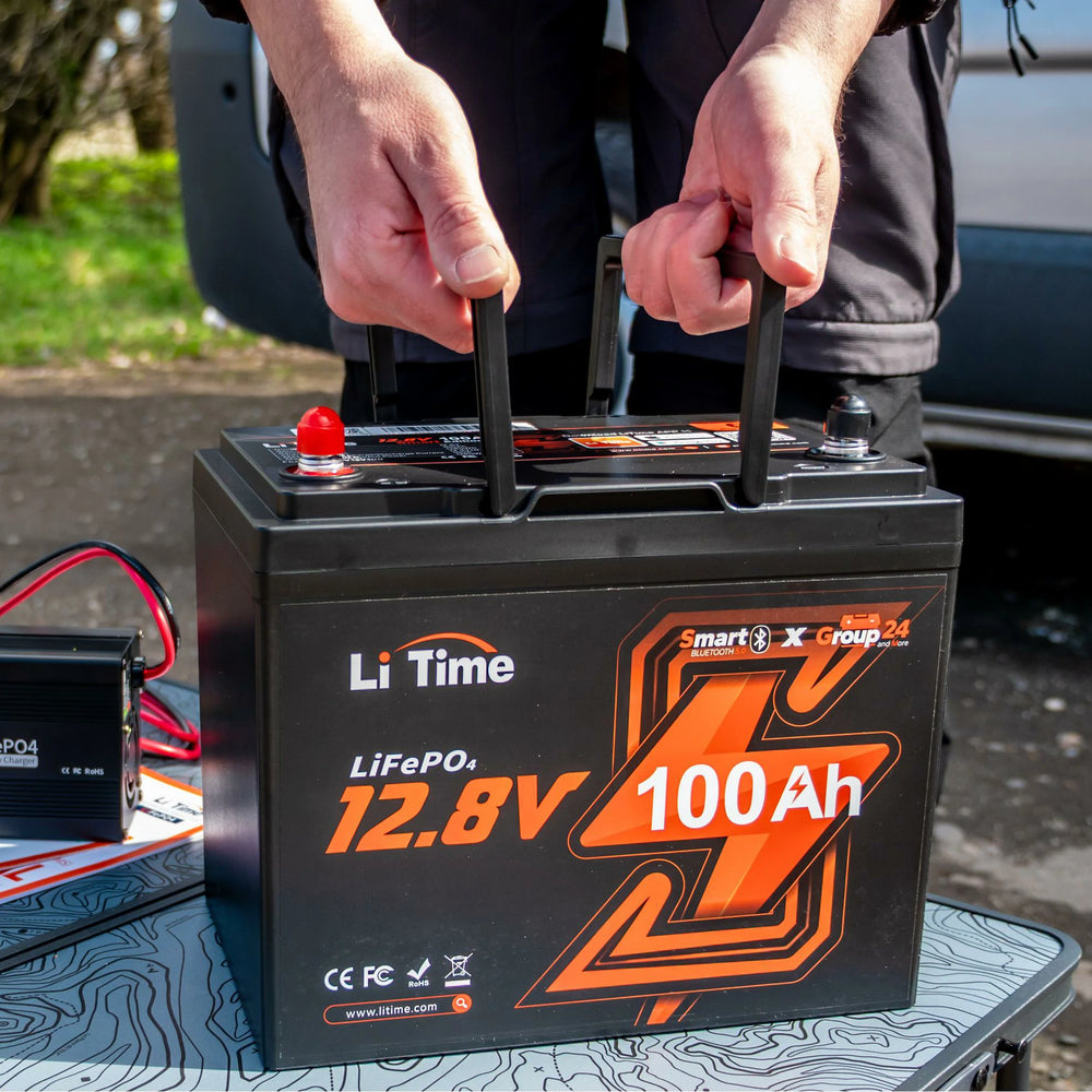 12V 100Ah Group24 matkaauto Bluetooth Deep Cycle liitiumaku MiniCamperile