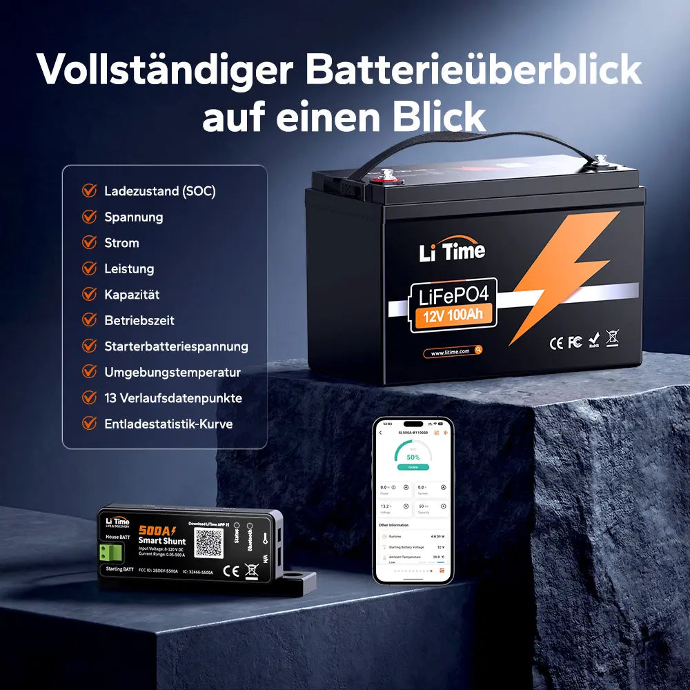 LiTime 500A Smart-Batterieshunt mit Bluetooth