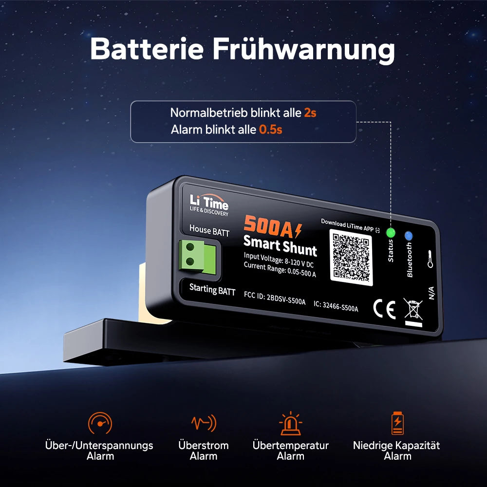 LiTime 500A Smart-Batterieshunt mit Bluetooth