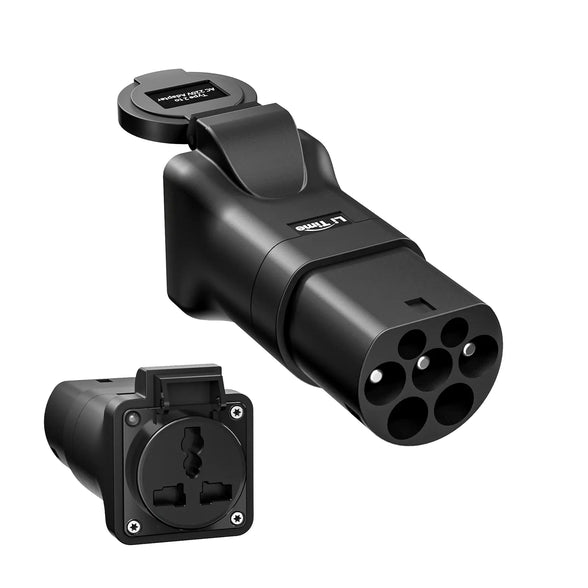 Universal AC-EV ladestasjonsadapter Type 2 på Schuko Connector, ideell for e-sykler, scootere og litiumbatteriladere