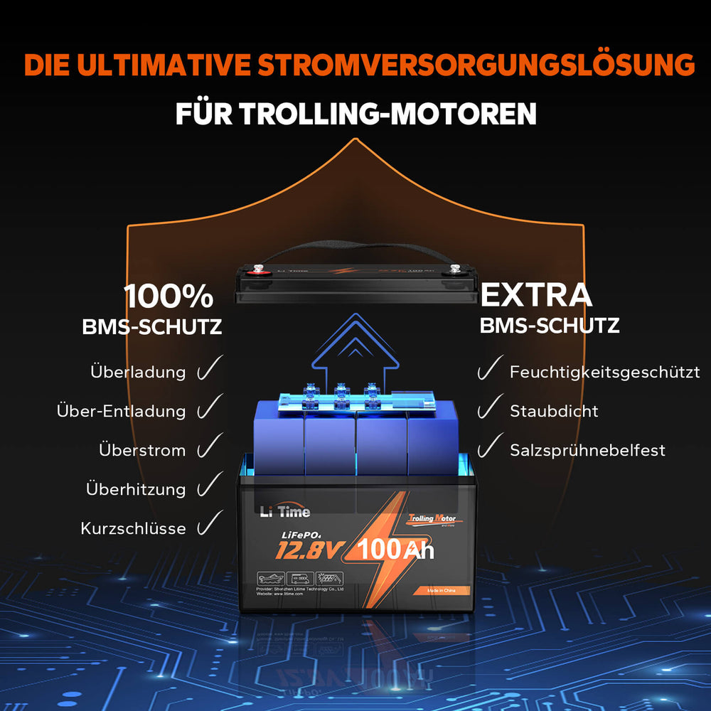 Funktionen des BMS der LiTime 12V 100Ah TM LiFePO4-Batterie
