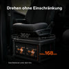 Sichere Unter-Sitz-Installation von zwei Batterien, die eine uneingeschränkte 360-Grad-Drehung der Sitze ermöglicht.