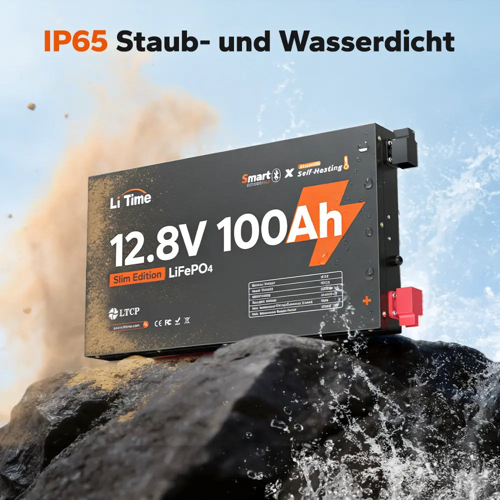 【NEU!】LiTime 12V 100Ah Ultra Slim LiFePO4 mit Bluetooth & Selbsterwärmung – für Wohnmobile, Pickups & Campervans