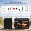 Lieferumfang der LiTime 12V 320Ah LiFePO4-Batterie mit Zubehör und Anschlusskabeln
