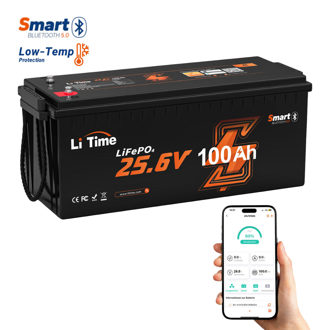 LiFePO4 24v 100ah mit Bluetooth