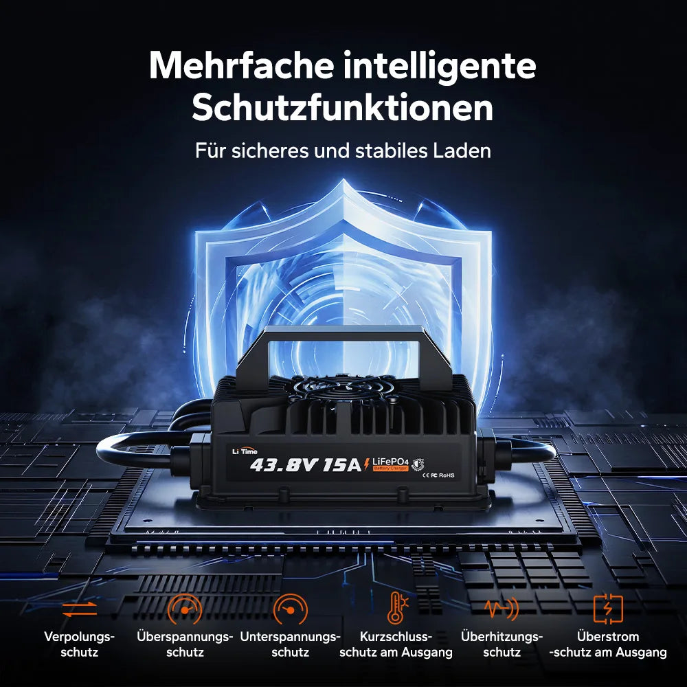 LiTime 36V 15A LiFePO4-Batterieladegerät IP66 wasserdicht