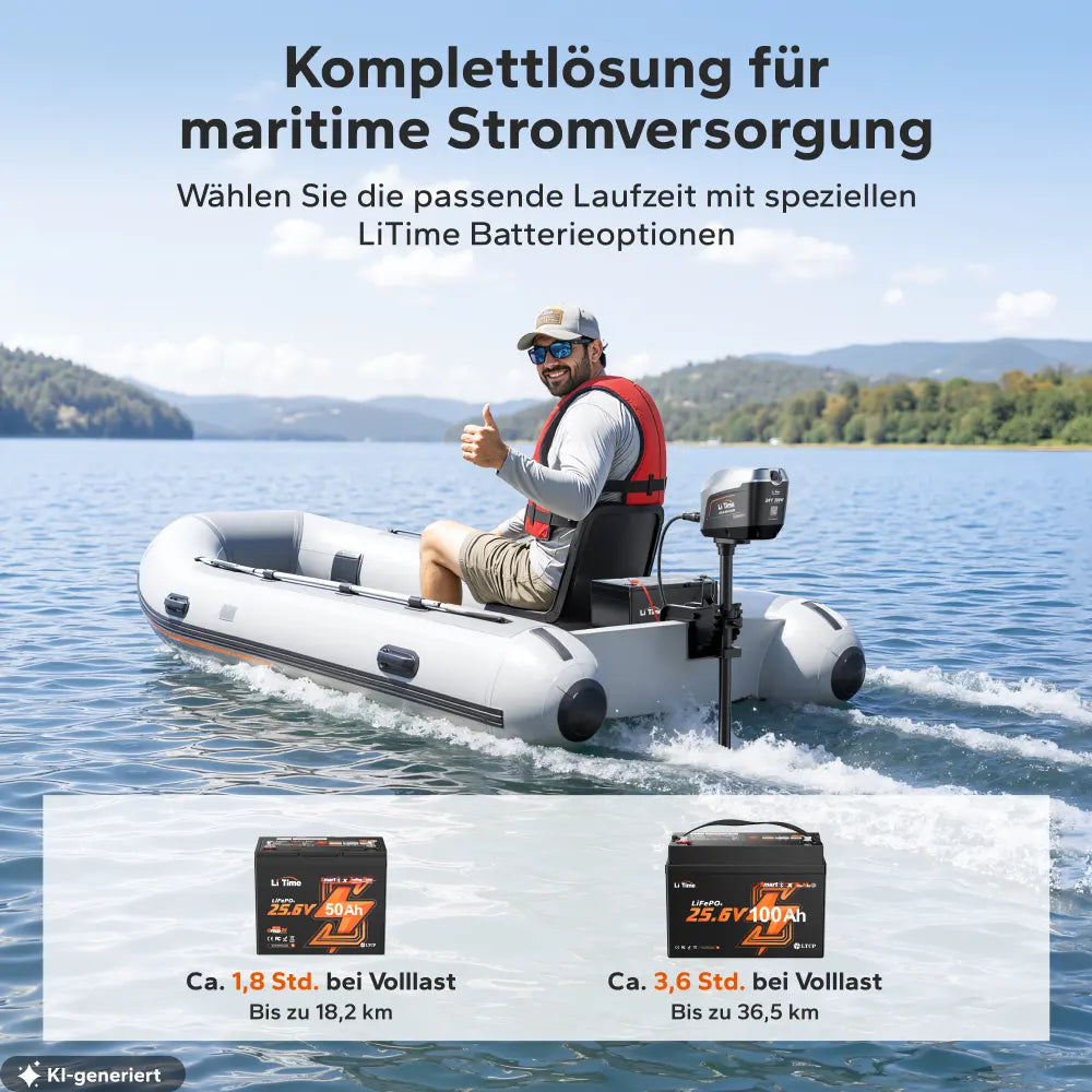 LiTime 24-V-Akkuoptionen für den Argoseeker A1 Elektro-Außenborder
