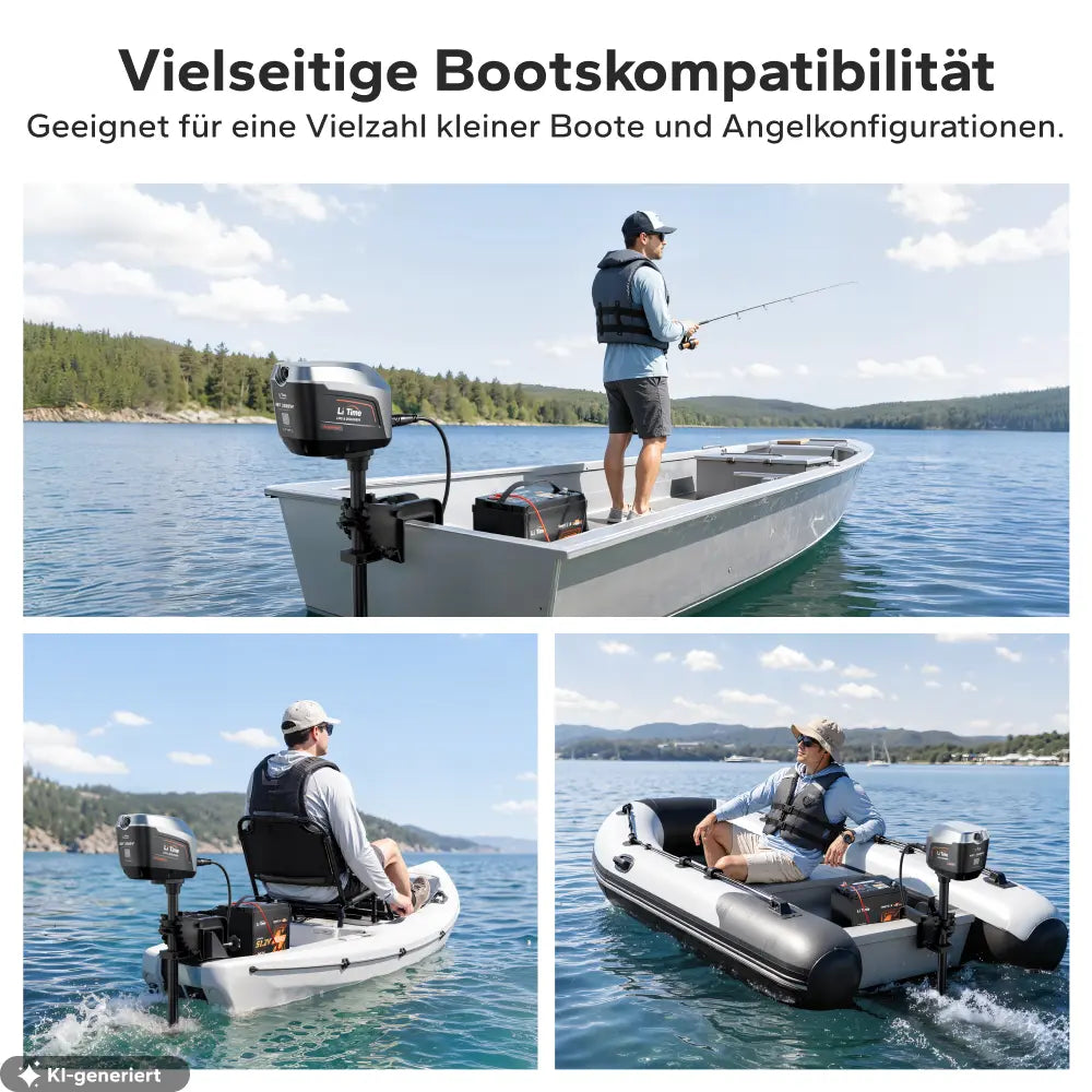 Argoseeker A2 an Kajak, Schlauchboot und Aluminium-Angelboot