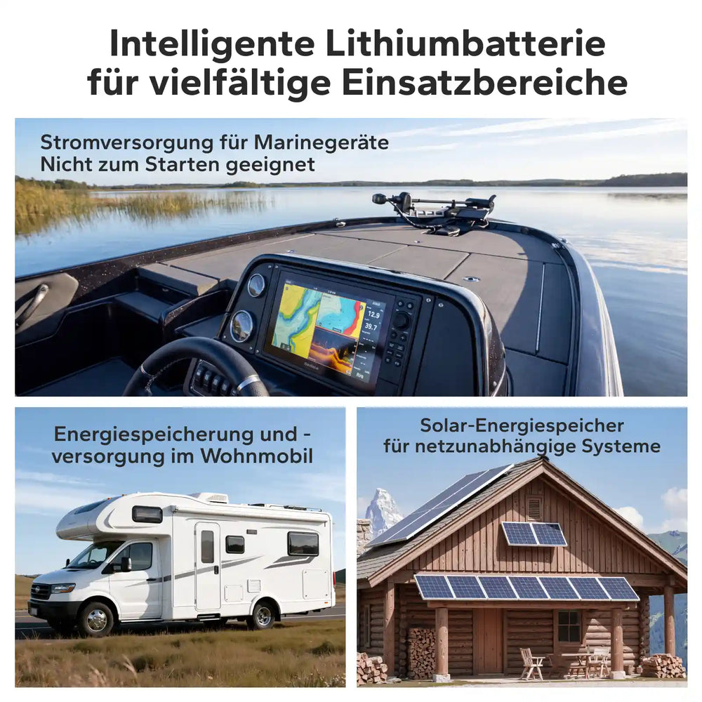 Intelligente LiTime-Lithiumbatterie für Marine, Wohnmobil, Haus und Solaranlage
