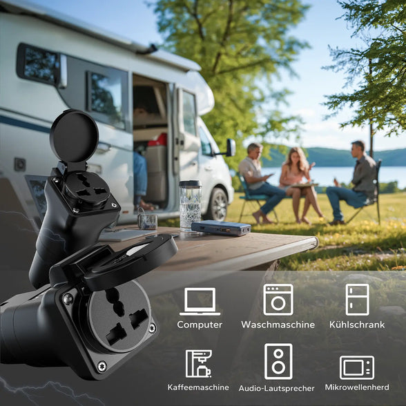Universal AC-EV ladestasjonsadapter Type 2 på Schuko Connector, ideell for e-sykler, scootere og litiumbatteriladere