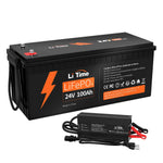 24V 100Ah LiFePO4 Batterie mit Ladegerät