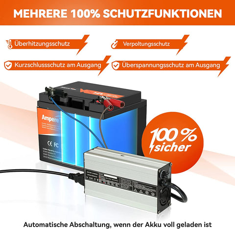 Ampere Time 14,6V 10A, Intelligentes AC-DC Batterieladegerät - Silber Amperetime DE