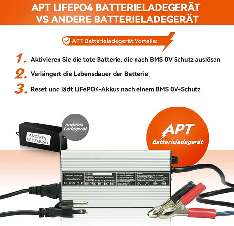Ampere Time 14,6V 10A, Intelligentes AC-DC Batterieladegerät - Silber Amperetime DE