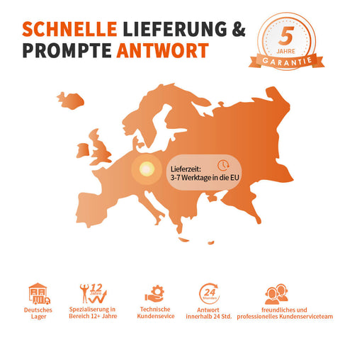 Ampere Time 24V 200Ah 5.12kWh Tife Zyklen LiFePO4 Batterie mit längerer Laufzeit, integriertem 200A BMS Amperetime DE