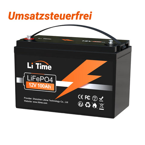 【0% IVA】Batería de litio LiTime 12V 100Ah LiFePO4 (SOLO para edificios residenciales y SOLO en DEU - Solo para clientes en Alemania)