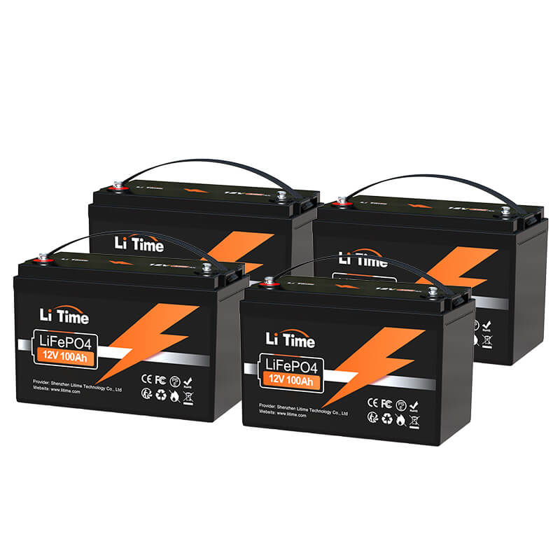 LiTime 12V 100Ah LiFePO4 lithium battery - 4 Pack