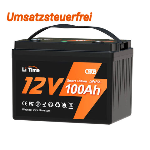 【0% VAT】LiTime 12V 100Ah Smart Lithium LiFePO4 battery (ONLY for residential buildings and ONLY in DEU - Only for customers in Germany)