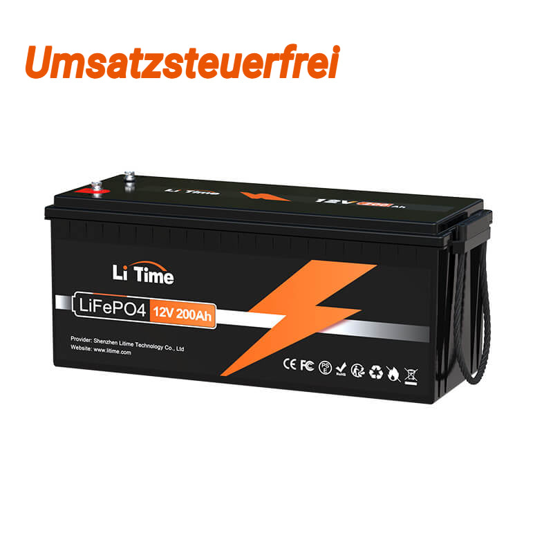 【0% IVA】Batteria al litio LiTime 12V 200Ah LiFePO4 (SOLO per edifici residenziali e SOLO in DEU - Solo per clienti in Germania)