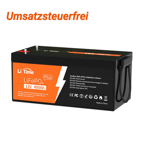 【0% IVA】Batería LiTime 12V 400Ah Lithium LiFePO4 (SOLO para edificios residenciales y SOLO en DEU - Solo para clientes en Alemania)