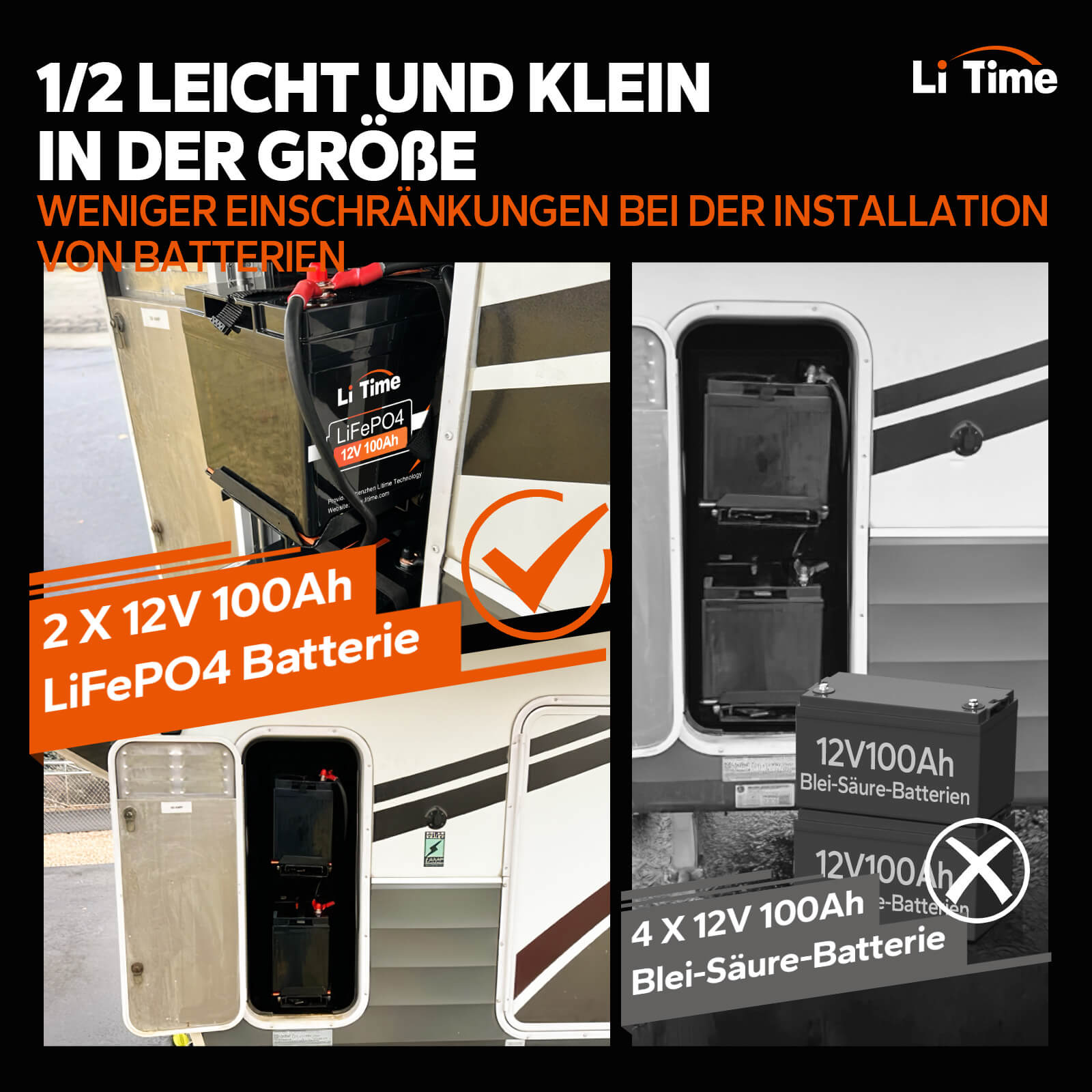 ✅Used✅ LiTime 12V 100Ah LiFePO4 lithium battery