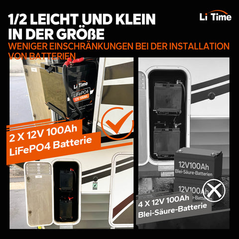 ✅Gebraucht✅LiTime 12V 100Ah LiFePO4 Lithium Batterie
