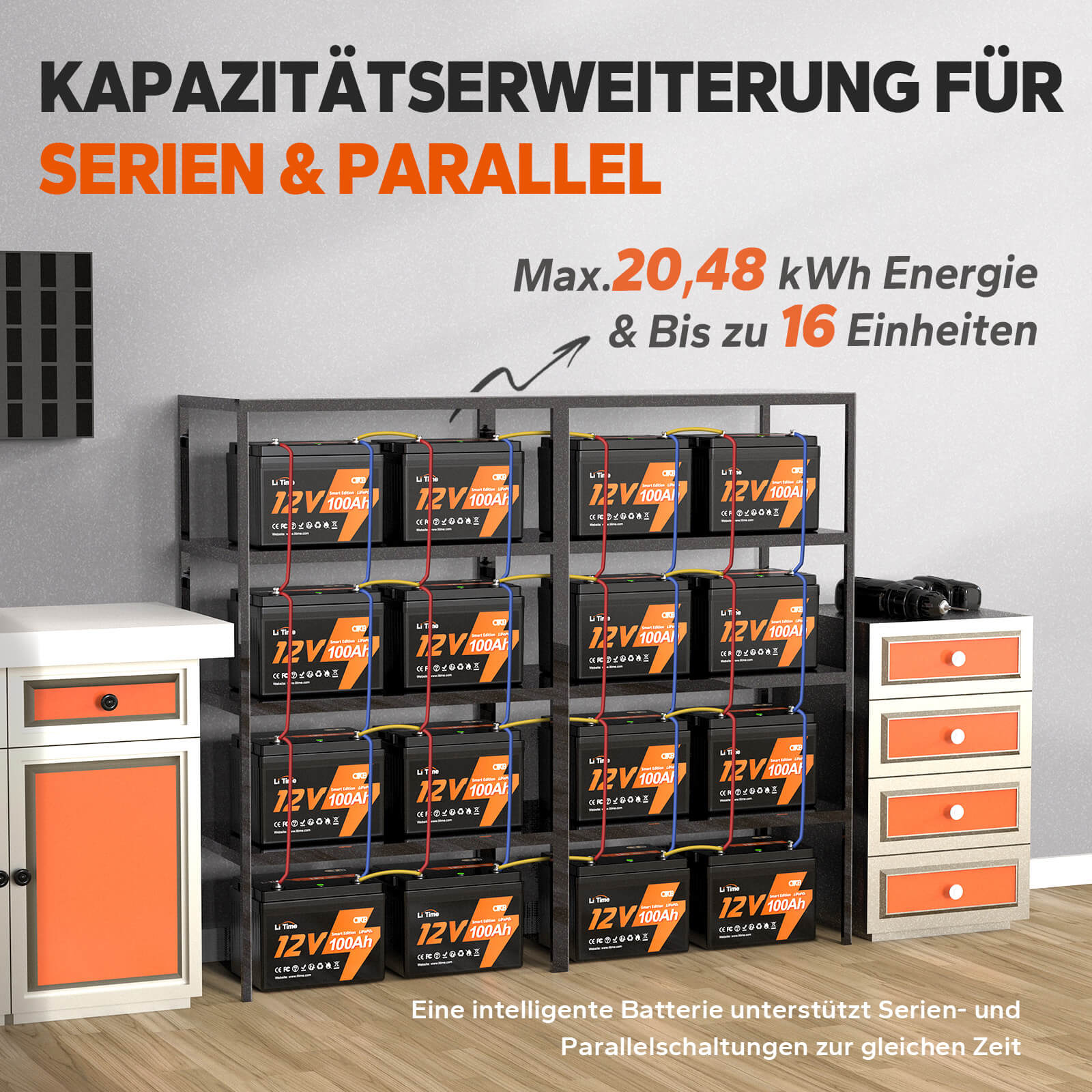 【0% VAT】LiTime 12V 100Ah Inteligentna bateria litowa LiFePO4 (TYLKO dla budynków mieszkalnych i TYLKO w DEU - tylko dla klientów w Niemczech)