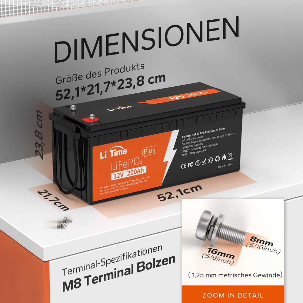 4 pack LiTime 12V 200Ah Plus Batterien