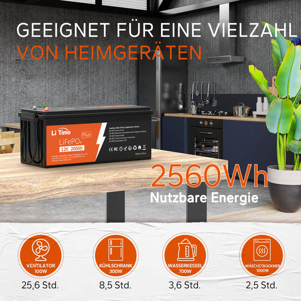 4 pack LiTime 12V 200Ah Plus Batterien