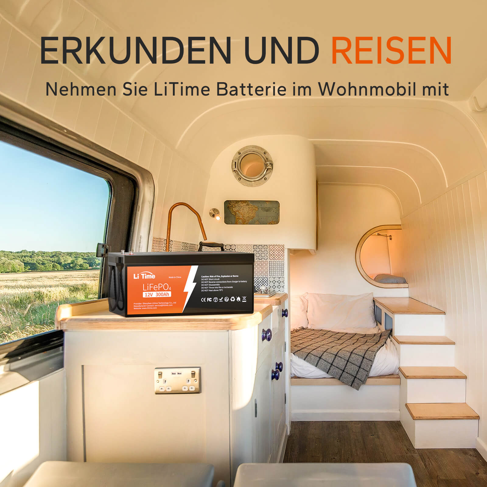 【0% IVA】Batteria LiTime 12V 300Ah Lithium LiFePO4 (SOLO per edifici residenziali e SOLO in DEU - Solo per clienti in Germania)