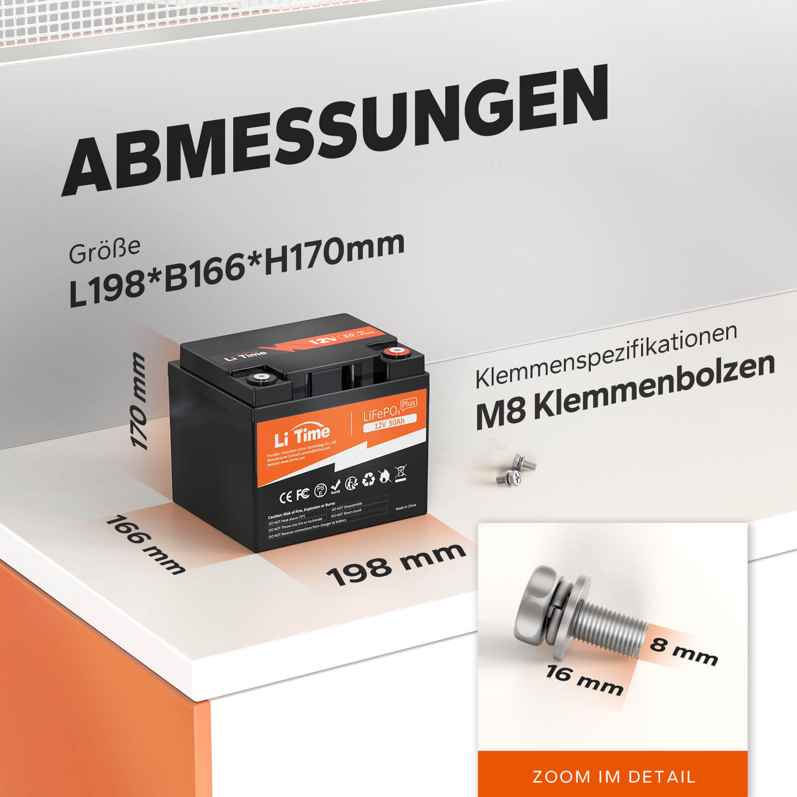 Günstiger wie neue Batterien – LiTime 12 V 50 Ah LiFePO4 Lithium-Batterie