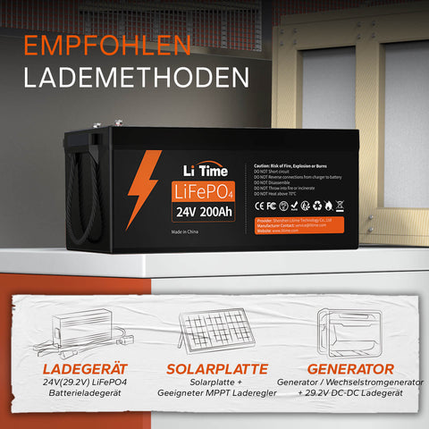【0% TVA】Batterie LiTime 24V 200Ah Lithium LiFePO4 (UNIQUEMENT pour les bâtiments résidentiels et UNIQUEMENT en DEU - Uniquement pour les clients en Allemagne)